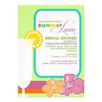 Summer Luau Bridal Shower Invitations