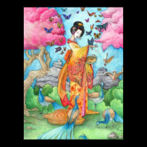 Summer Maiko 18"x24" Poster, Geisha Maiko Art posters