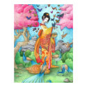 Summer Maiko 18"x24" Poster, Geisha Maiko Art posters by artbyamandarobbins Summer Maiko 18"x24" Poster, Geisha Maiko Art posters