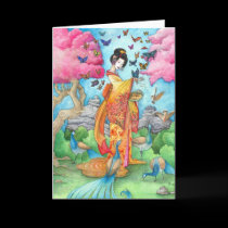 Summer Maiko Greeting Card, Blank