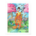 Summer Maiko Japanese Geisha Flower Garden Print