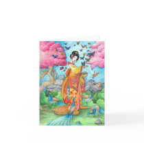 Summer Maiko Note Card, Blank by artbyamandarobbins Summer Maiko Note Card, Blank