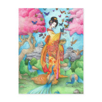 Summer Maiko Postcard, Maiko Geisha Art by artbyamandarobbins Summer Maiko Postcard, Maiko Geisha Art