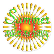 Summer makes me Happy stickers