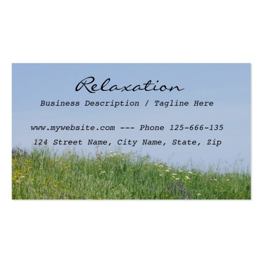 Summer Meadow Business Card (front side)