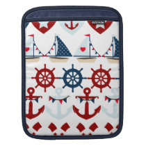 Summer Nautical Theme Anchors Sail Boats Helms iPad Sleeve