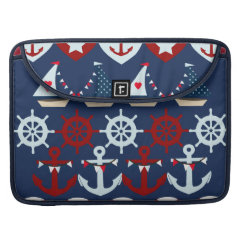 Summer Nautical Theme Anchors Sail Boats Helms MacBook Pro Sleeves