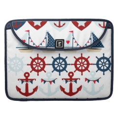 Summer Nautical Theme Anchors Sail Boats Helms Sleeves For MacBooks