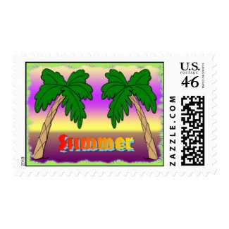 Summer Palm Trees Postage stamp