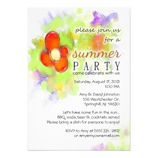 Summer Party - Floral Invitation