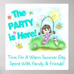 Summer Party Friends Art Poster