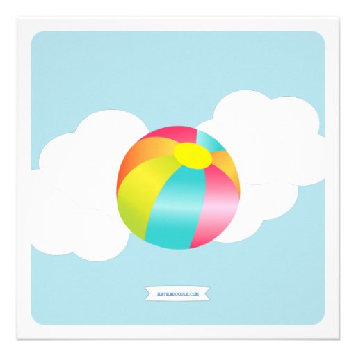 Summer Party Fun Time Beach Ball Invitation