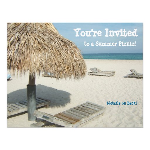 Summer Party Invitation, Beach Cabana