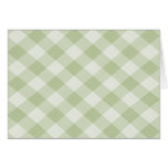 Summer Picnic Gingham Checkered Tablecloth: Green Greeting Cards