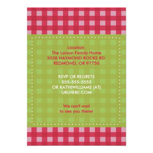 Summer Picnic Gingham Invitations