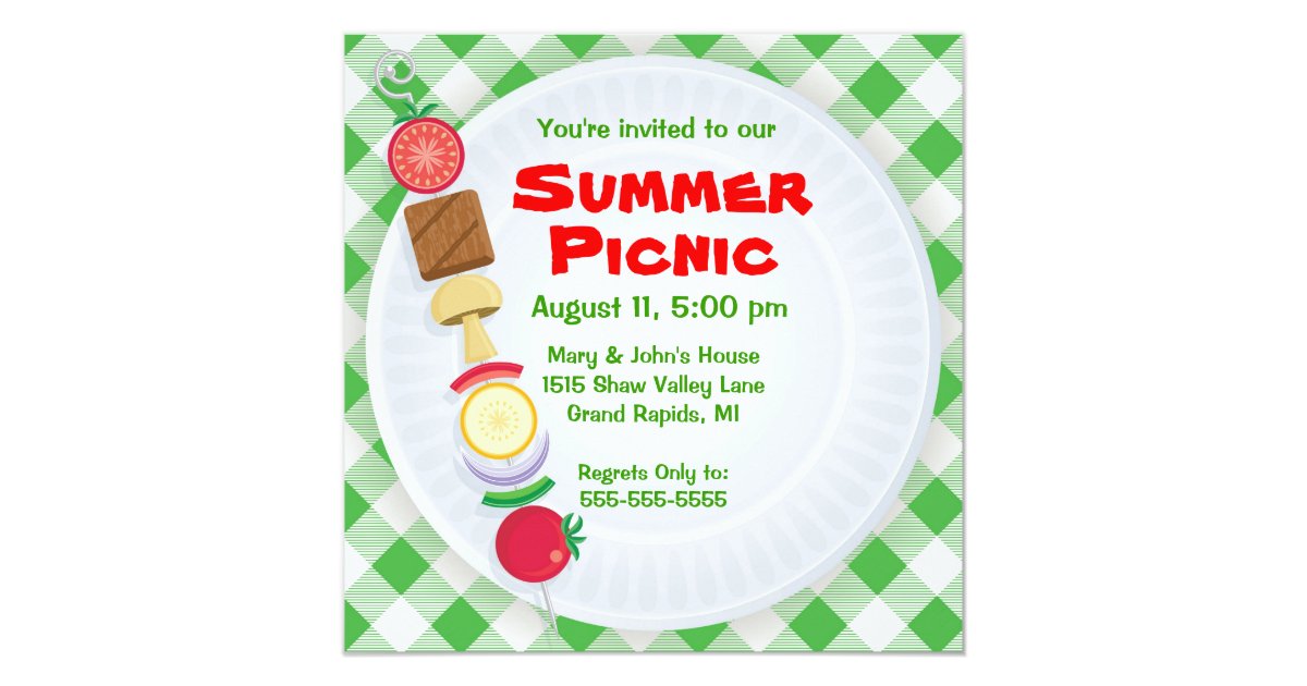 summer picnic invitations