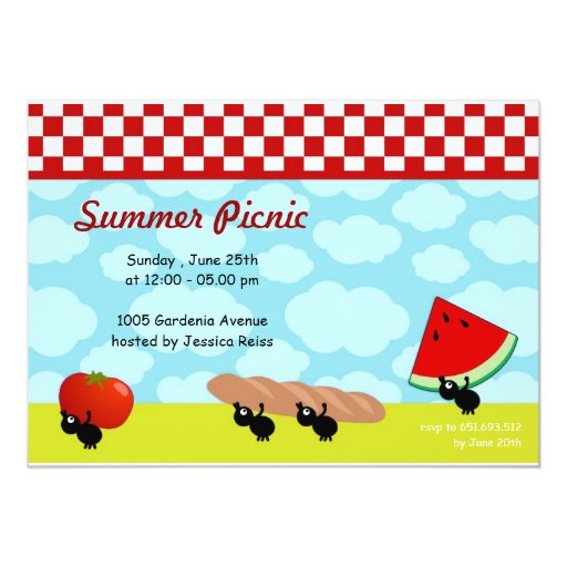 summer picnic invitations