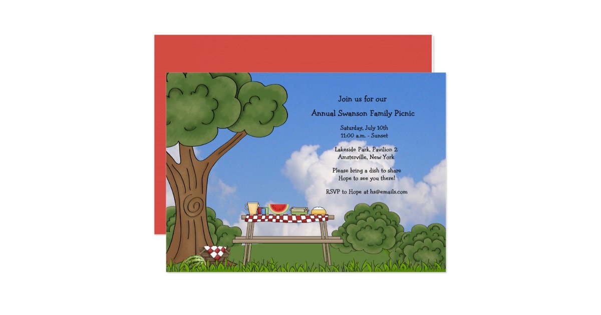 summer picnic invitations