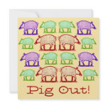 Summer Picnic Pig-Out Invitation - Folk Art Pigs