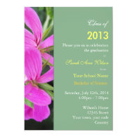 Summer pink garden flowers graduation party custom announcements