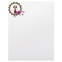 Summer Pink Rose Fae Letterhead