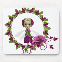 Summer Pink Rose Fae Mousepad