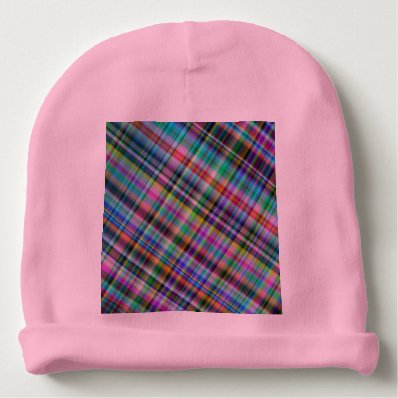 Summer plaid baby beanie