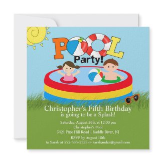 Summer Pool Party Birthday Invitation