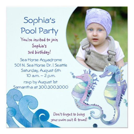 Summer Pool Party | Photo Birthday Party Invites