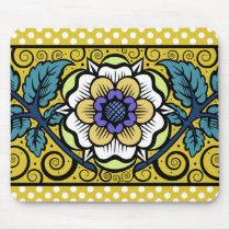 Summer Primrose Large Flower - Yellow Mousepad