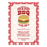 Summer Red Gingham Fun Backyard Barbeque BBQ Party invitations