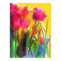 Summer Red Tulips in Sunshine Poster