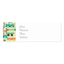 Summer Retro Wheels Scooters Cars Wagons Trucks Business Card Template