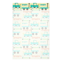 Summer Retro Wheels Scooters Cars Wagons Trucks Stationery Design