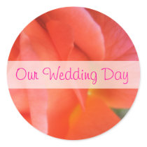 Summer Rose Wedding Round Stickers