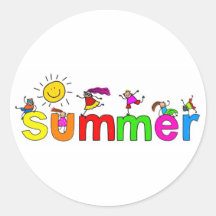 Summer Round Stickers