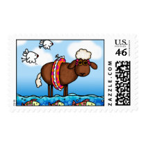 summer sheep postage stamp