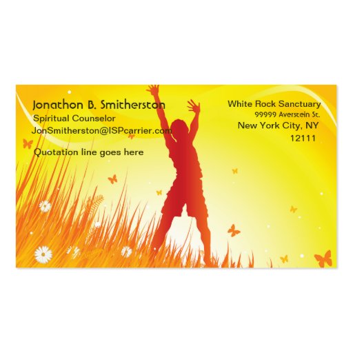 Summer Spirit Business Card Template (front side)