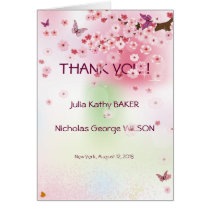 Summer Spring Flowers Wedding Thank You Card