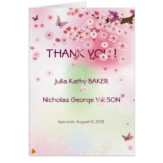 Summer Spring Flowers Wedding Thank You Card