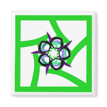 Summer Star - Green magnets by 011art Summer Star - Green magnets