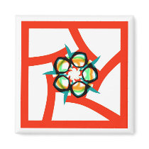 Summer Star - Red magnets by 011art Summer Star - Red magnets