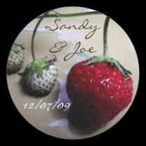 Summer Strawberry Wedding Sticker