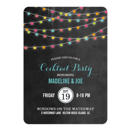 Summer String Lights Cocktail Party Invitation Zazzle
