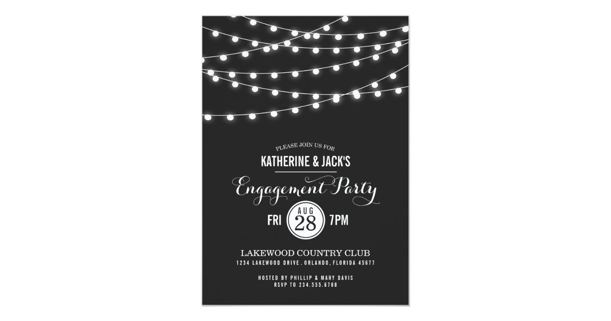 Summer String Lights Engagement Party Invitation Zazzle