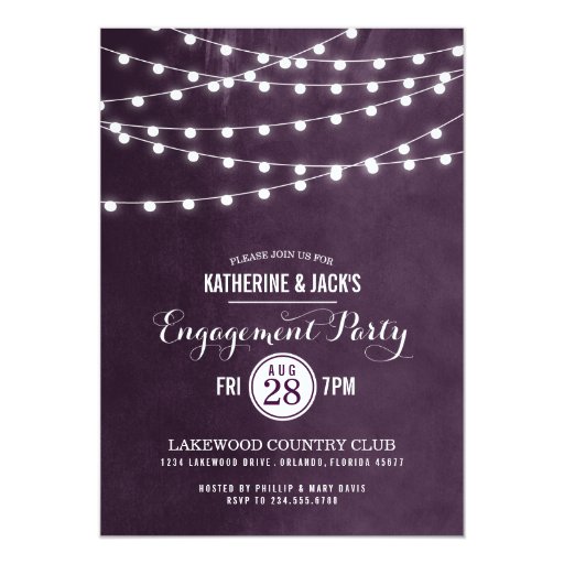 Summer String Lights Engagement Party Invitation Zazzle