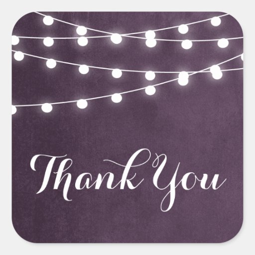 Summer String Lights Thank You Sticker Zazzle