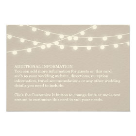 Summer String Lights Wedding Insert Card