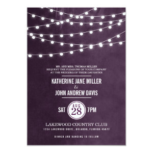 Summer String Lights Wedding Invitation