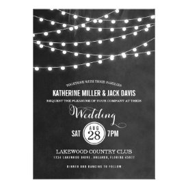 Summer String Lights Wedding Invitation